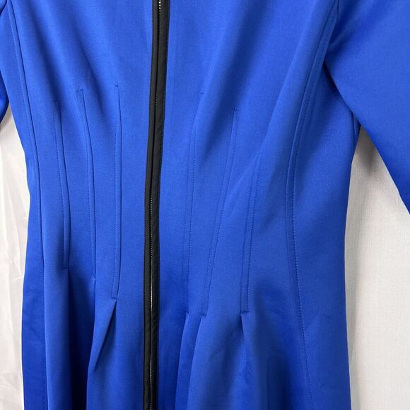 Betsey Johnson scuba zip up skater mini dress sz 4 funky y2k vibrant funky retro - Picture 6 of 10